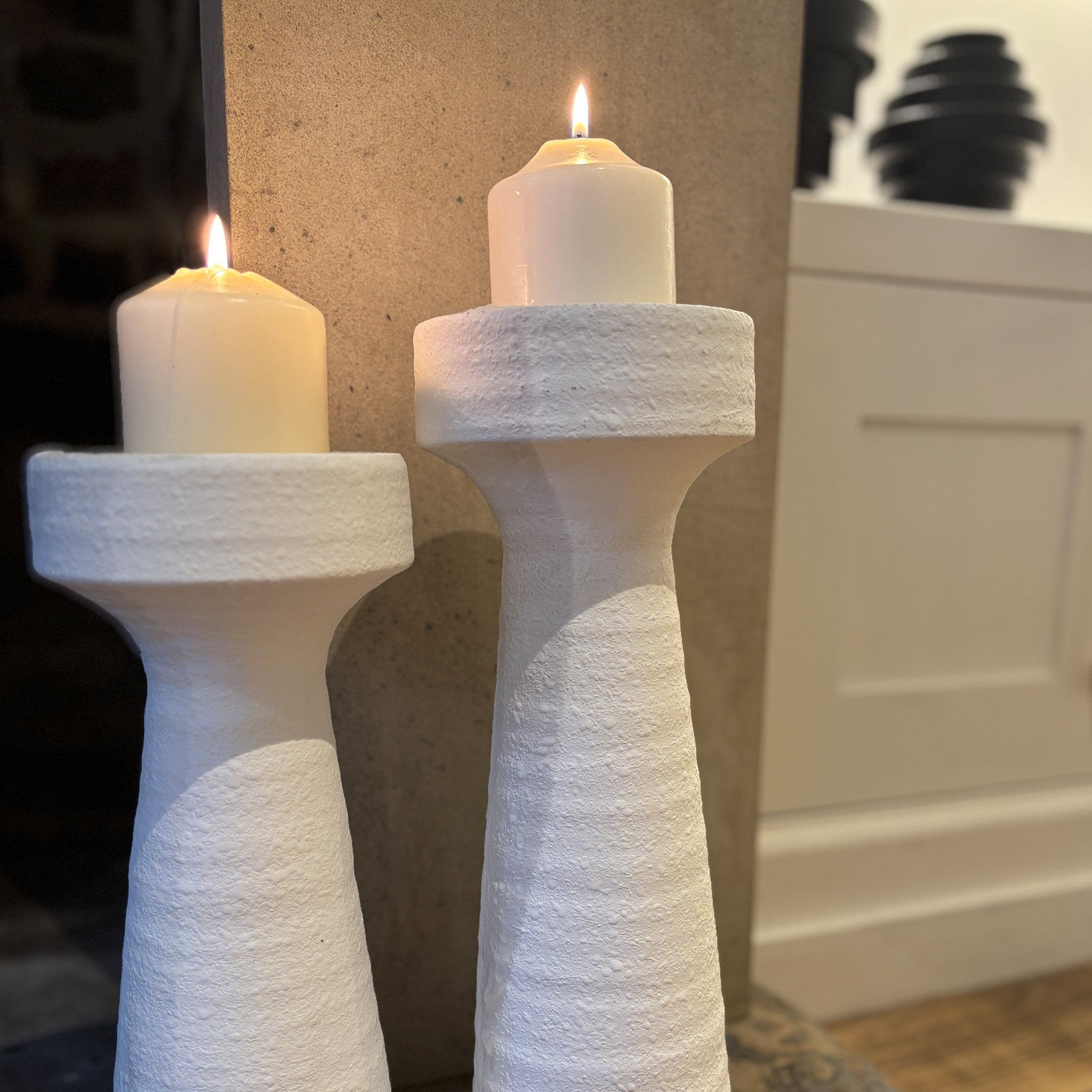 White Column Candle Holder - Medium